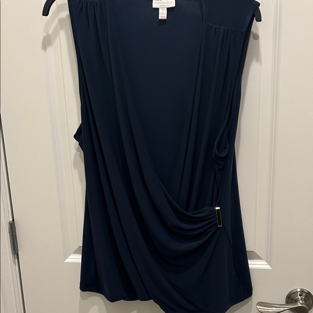 Elegant Navy Drape Top